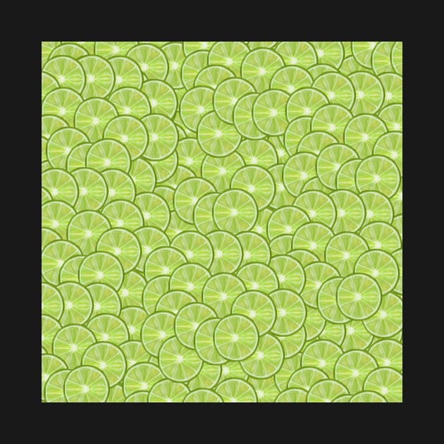 All Over Green Lime Citrus Slice Pattern by Art by Deborah Camp