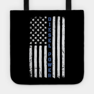 Diesel Power American Flag USA Thin Blue Line Tote