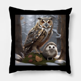 Cute Couples: An Owl and a Hedgehog Pillow