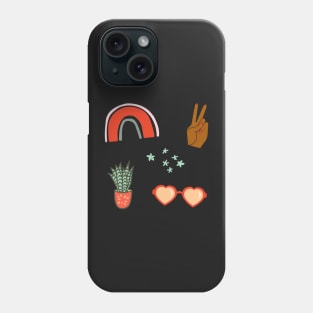 Peace, love and houseplants red Phone Case