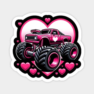 Valentines Day Monster Truck Funny Toddler Boys Magnet