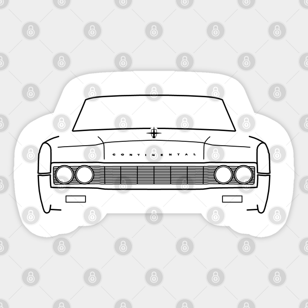 1967 Vintage Lincoln Continental Outline Graphic Black Classic Car Sticker Teepublic