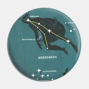 Andromeda Vintage Star Map Pin