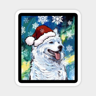 Samoyed Santa Magnet