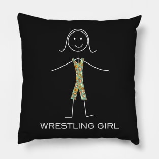 Funny Womens Wrestling Design Pillow