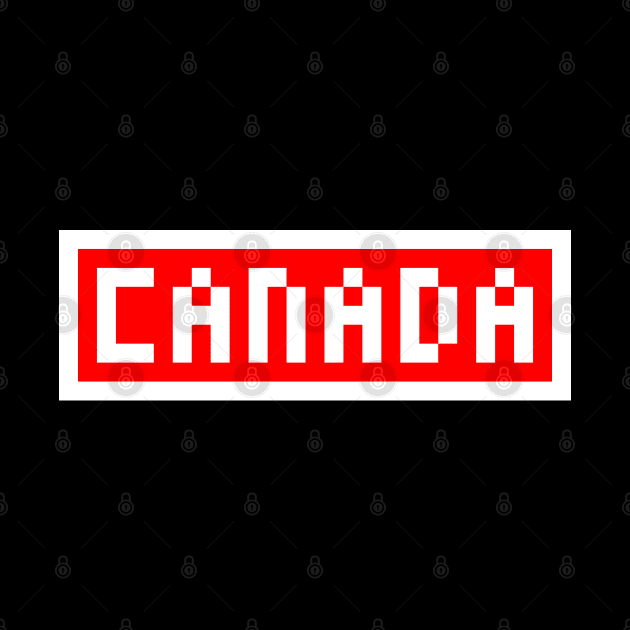 Pixel Canada on Red with a White Border by gkillerb