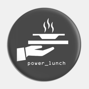 power_lunch CLASSIC logo (white print) Pin