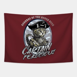 Captain Ferocious Pirate Kitty Tapestry