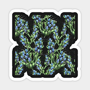 Spring bluish floral bloom white background Magnet