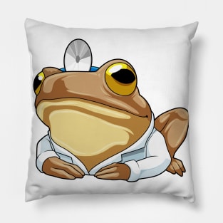 Frog as Doctor with Doctor's coat Pillow