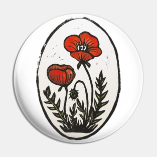 Lino - Poppy flower Pin