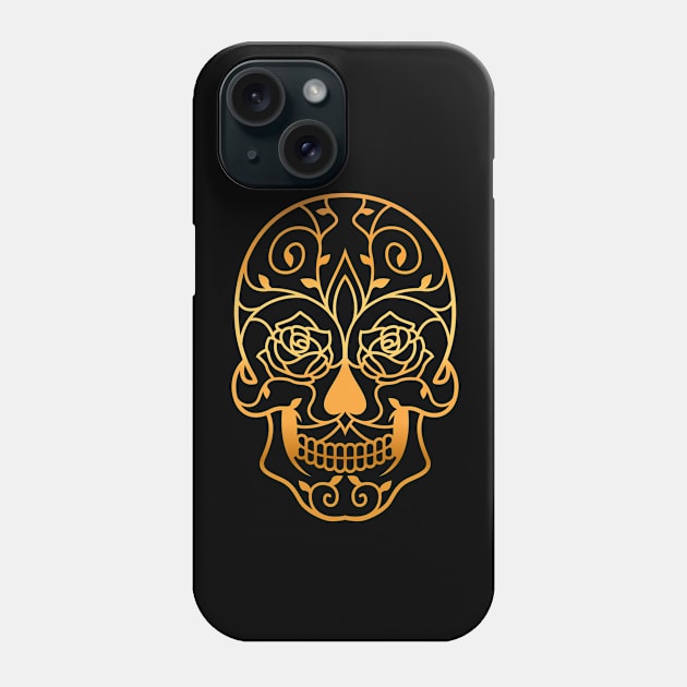 Gold sugar skull Phone Case by LemonBox