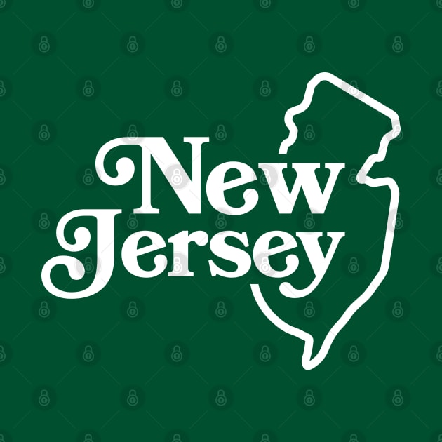 New Jersey Vintage State Outline by DMSC