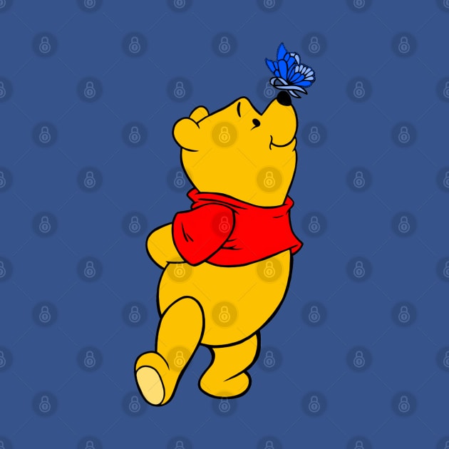 Yellow Bear with Awareness Ribbon Butterfly (Blue) by CaitlynConnor