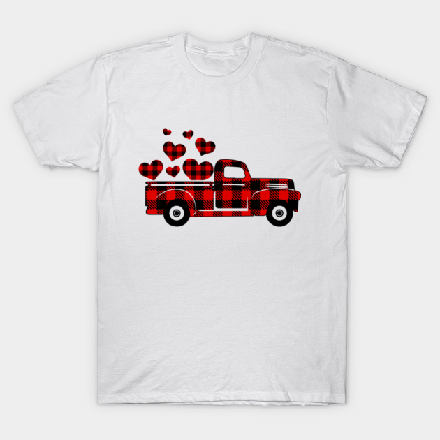 Discover Valentines Buffalo Plaid Truck Shirt, Valentine's Day Shirt, Heart Shirt, Cute Valentine Shirt, Valentines Day Gift, Gift for Her, Heart - Buffalo Plaid Truck - T-Shirt