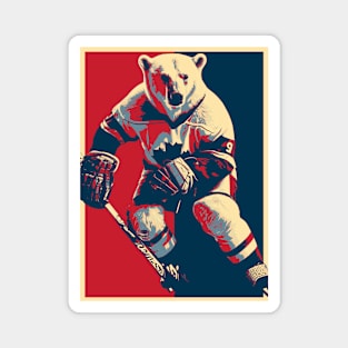 Polar Bear Ice Hockey Player HOPE Magnet