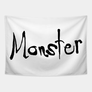 Monster (black text) couples shirt Tapestry