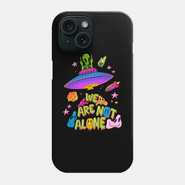 We Are Not Alone Trippy UFO Phone Case by FlawlessSeams