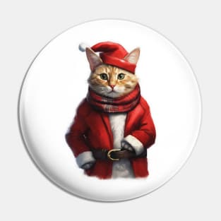 Santa claws cat Pin