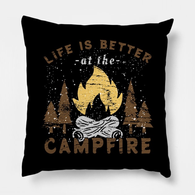 Camping Campfire Pillow by Shiva121