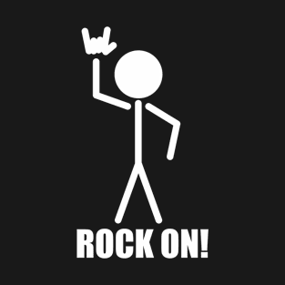 Rock on Finger Sign Stick Figure T-Shirt