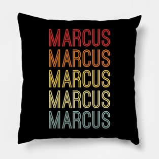 Marcus Name Vintage Retro Pattern Pillow