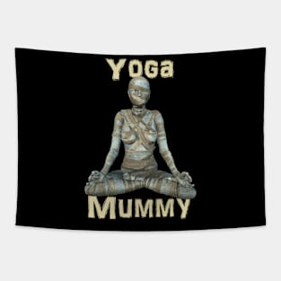 Yoga Mummy Fire Log Pose Tapestry