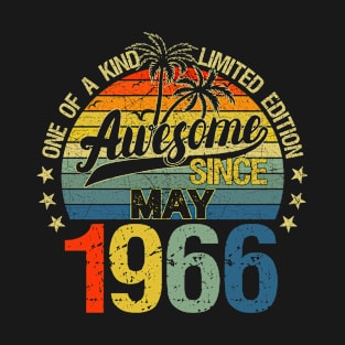 Vintage 56 Years Old May 1966 Decorations 56th Birthday T-Shirt