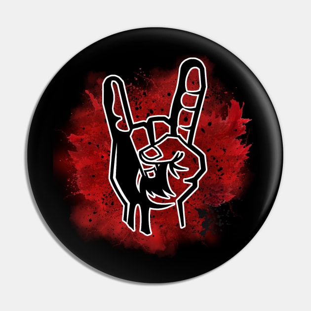 Horns Up Pin by unrefinedgraphics