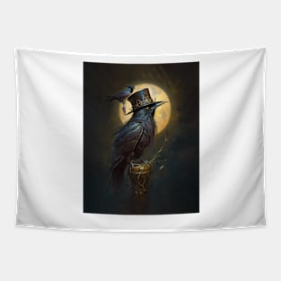 Black Raven Crow Bird Tapestry