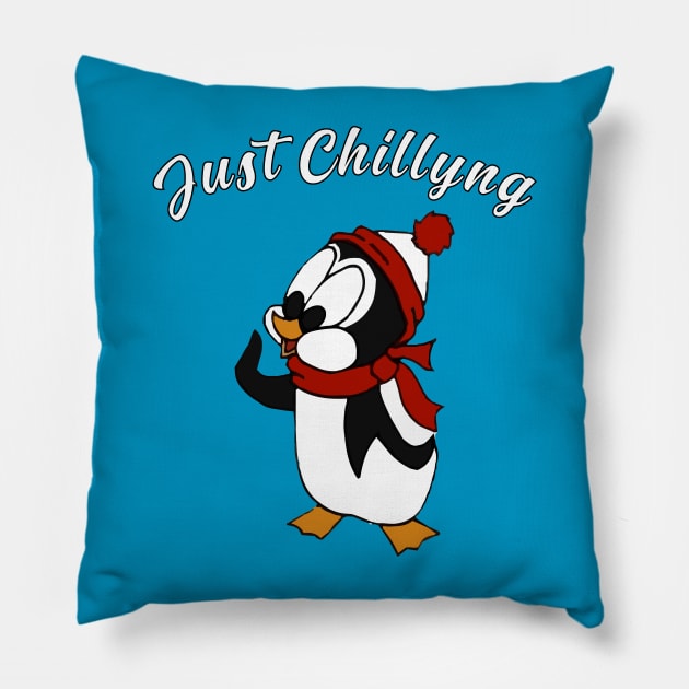 Just Chillyng - Chilly Willy Pillow by kareemik