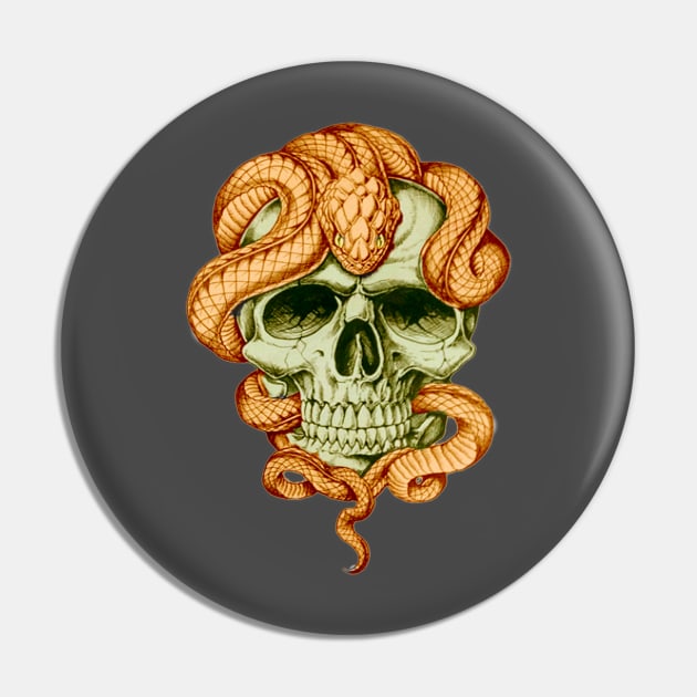 Snake and Skull Pin by NerdsbyLeo