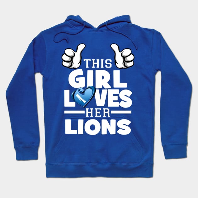 NFL Detroit Lions Girls' Fleece Hooded Sweatshirt - M