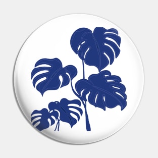 Blue Monstera Swiss Cheese Plant Cut Out Style v2 Pin