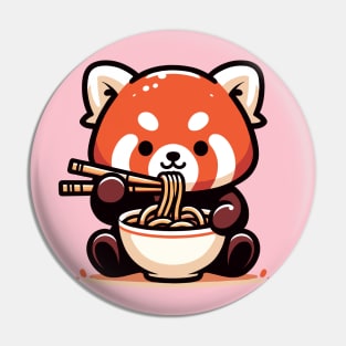 Noodle Nirvana: Red Panda's Gourmet Delight Pin