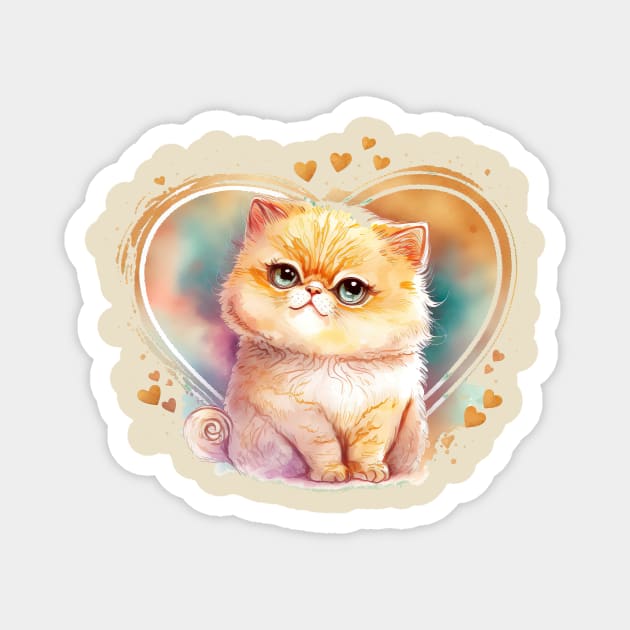 Bundle of love. This persian kitty cat is a purr-fect valentines gift for your loved one Magnet by UmagineArts