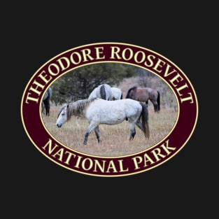 Wild Horses at Theodore Roosevelt National Park in Medora, North Dakota T-Shirt