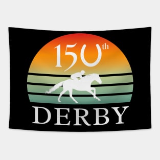 150th Kentucky Derby May 4 2024 - Retro Horse Racing Tapestry