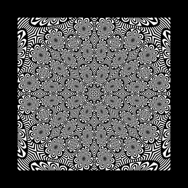 Radial monochrome pattern by Gaspar Avila