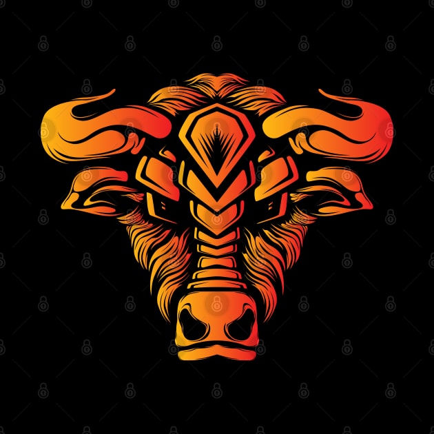 Angry Bull Head Design by Eskitus Fashion