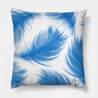 Blue Feathers Pillow