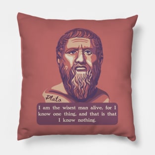Plato Portrait and Quote Pillow