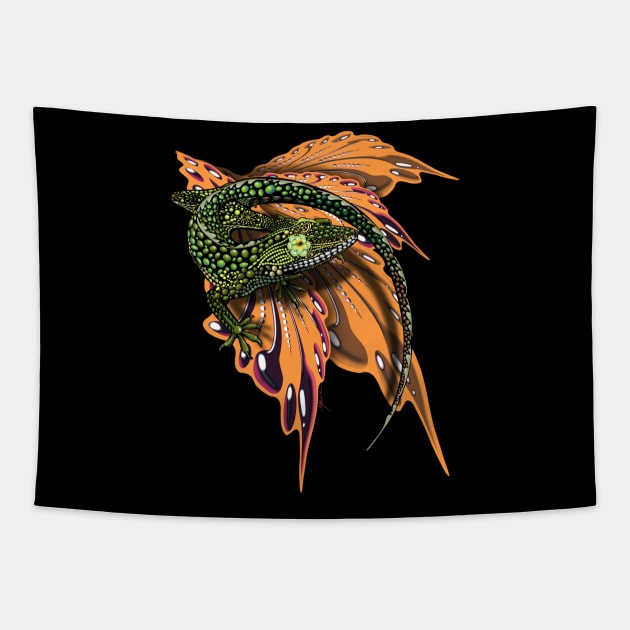 Sugar Skull Anole Tapestry by Artbymparrish