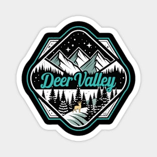 Retro Deer Valley Ski Magnet