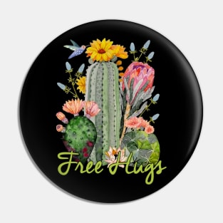 Cactus Free Hugs T-Shirt Cute Spiky Cactus Gift Pin