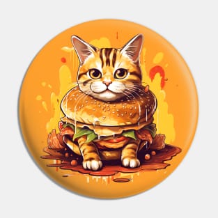 Burger Cat Pin