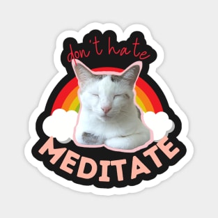 Don't Hate, Meditate (Rainbow Zen) Magnet