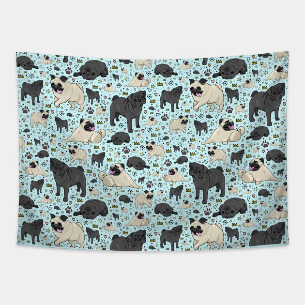 Pug Life Tapestry by nemki