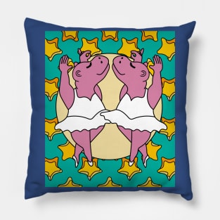 Dancing Ballerina Ballet Hippopotamus Pillow