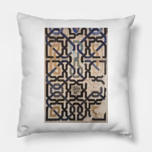 Geometric Design in Black and Blue Pillow